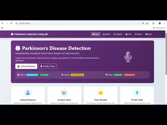 Parkinson's Disease Detection Using Machine Learning | Python AI Machine Learning Project