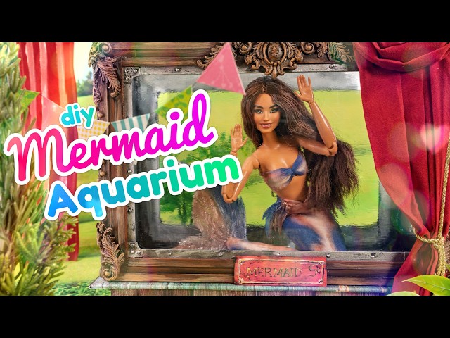 Recycled Box DIY : Mermaid Aquarium Tank : How To Make Dollhouse Stuff For Barbie