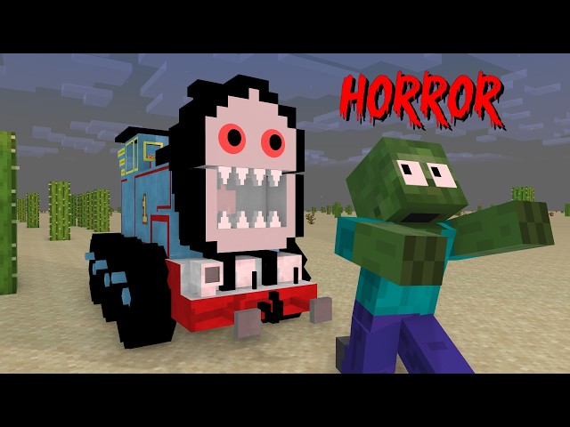 MONSTER SCHOOL HORROR: SCARY THOMAS THE TRAIN CHALLENGE -  Minecraft Animation