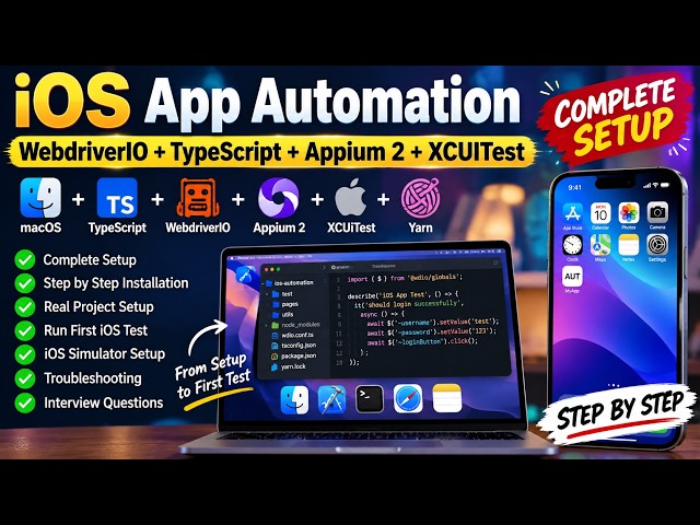 IOS App Automation with WebdriverIO + TypeScript + Appium 2 | Complete Setup Guide