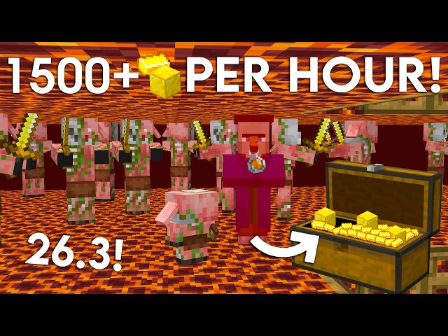 NEW UPDATED Minecraft Java 26.3 GOLD FARM TUTORIAL | 1500 Gold Per Hour