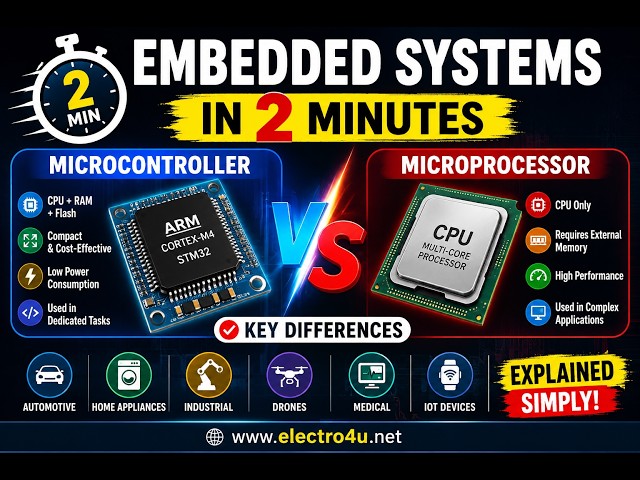 Microcontroller vs Microprocessor | Quick 2-Minute Guide