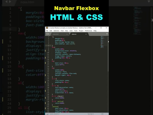 Easy To Use Flexbox - Navbar HTML CSS #shorts