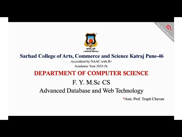 FYMSC CS: Advanced database and web technology NoSQL Database - Introduction to graph databases
