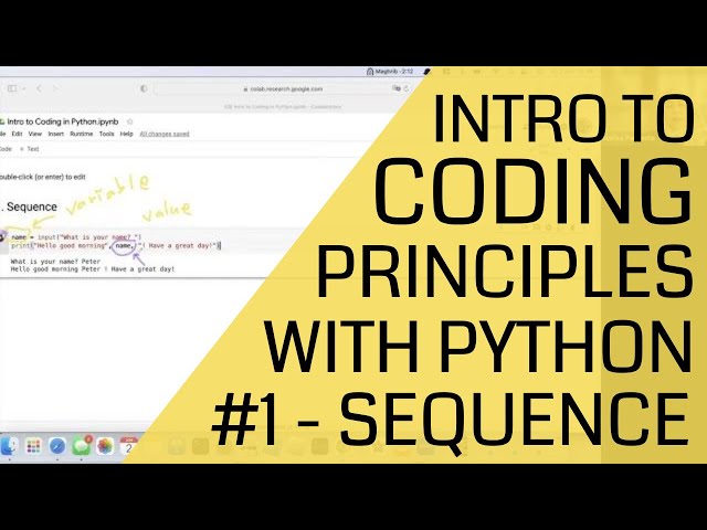 ProCodeCG - Short Tutorial Series - Intro to Coding with Python #1 - Sequence