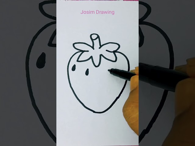 Strawberry 🍓 drawing easy painting and colouring #coloring #colorfulcreativekids #fruit #strawberry