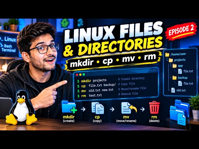 Linux Files & Directories for Beginners | mkdir, cp, mv, rm Explained (Episode 2)