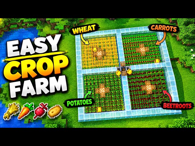 Minecraft 1.21 EASY Crop Farm Tutorial 🌾 | Simple & Efficient