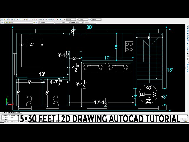 Create a 15×30 House Plan in AutoCAD - Simple Steps