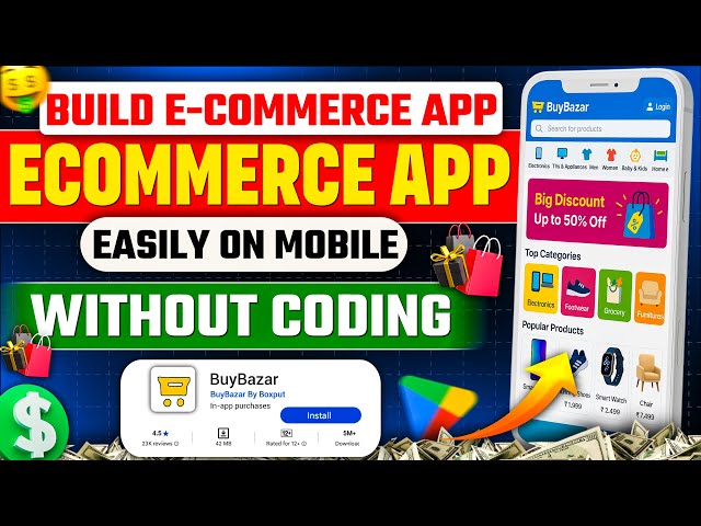 Build E-Commerce Store App on Mobile without Coding | Admin & User Panel Setup