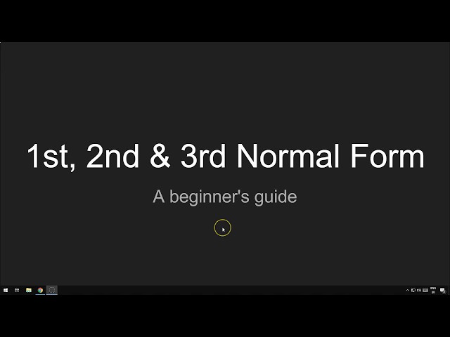 1st, 2nd and 3rd Normal Form (Database Normalisation)