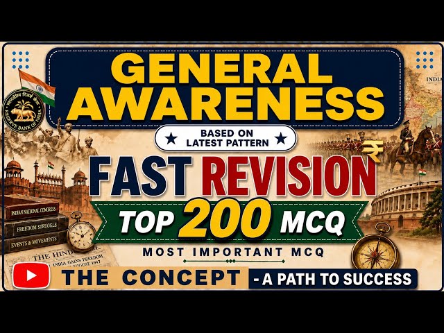 Most Important Top 200 MCQs of General Awareness|| Fast Revision MCQs of General Awareness for 2026