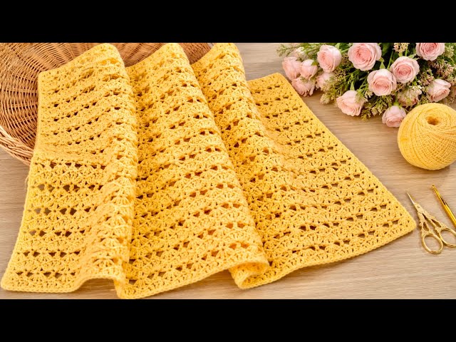 WOW! New Crochet Stitch You’ll Love!✅🩷 Beginner-Friendly Baby Blanket Tutorial