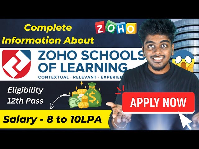 😱Eligibility 12th = 10 LPA Salary💸🤑| Great Opportunity to enter ZOHO school of learning tamil | 2023