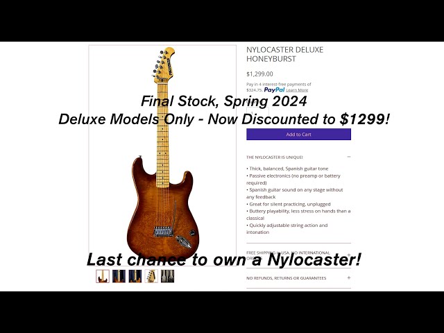 Nylocaster Sale - Holiday Special 2024 - Final Stock Nylocaster Sale - Summer 2024 - Final Stock!