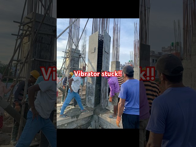 Vibrator stuck during concreting #stuck #vinbrator #column