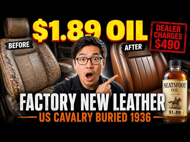 $1.89 Oil RESTORES Cracked Leather Seats. FACTORY NEW. BURIED Since 1936