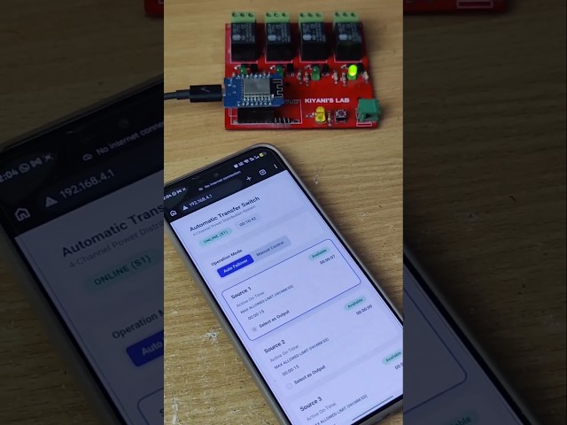 WiFi 4 Way Changeover Switch #kiyanislab #jlcpcb #esp8266project #changeoverswitch