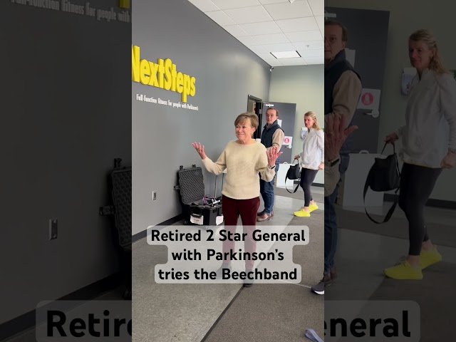 Retired Army General tries the beechband for freeze of gait and mobility. #parkinsons #beechband