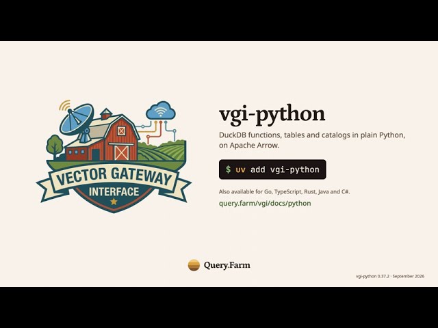 VGI: Extend DuckDB with Python functions, tables and catalogs