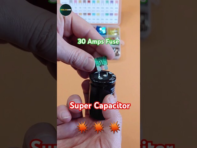 Burning DC Fuses and Copper by A 500 Farads Super Capacitor
