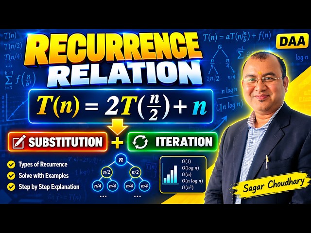 Recurrence Relation & Its Types | Solve Recurrence Using Substitution & Iteration
