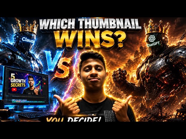 ChatGPT vs Claude Thumbnail Battle ⚡ Which Thumbnail Wins?🤯 (Ultimate AI Design Challenge)