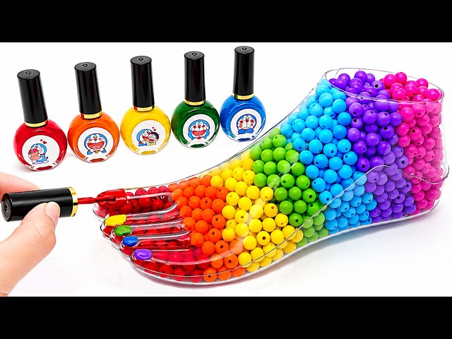 Satisfying Video | How To Make Rainbow Foot Bathtub By Mixing Colorful Beads Painted Cutting ASMR