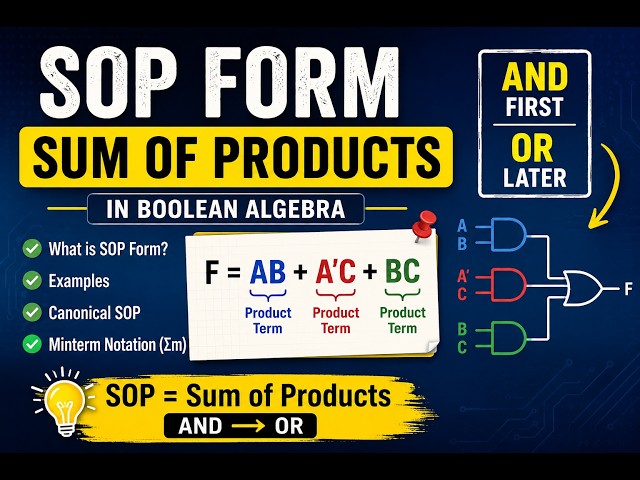 SOP Form in Boolean Algebra | Sum of Products | Digital Electronics