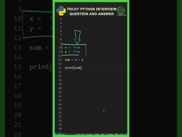 Python Interview Question #4 🐍 | Python Boolean | Python True | python interview topics