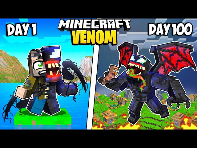 I Survived 100 Days as VENOM in Minecraft