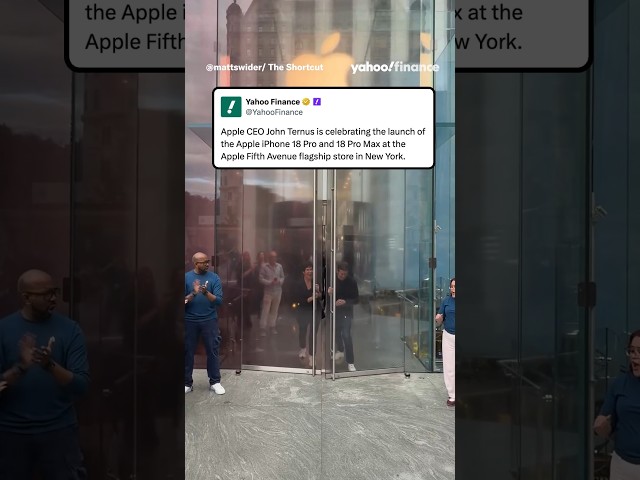 John Ternus gives launch day vibes with the iPhone 18 Pro and iPhone 18 Pro Max in NYC. 🍎🗽