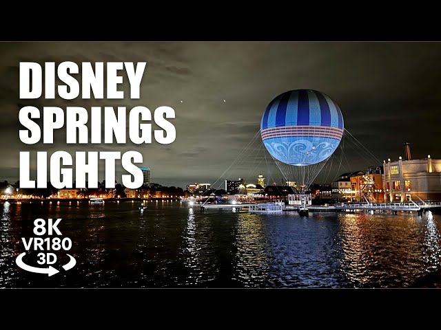 Disney Springs Night Walk VR180 8K 3D | Live Music • Waterfront • Orlando Nightlife | VR视频 3D動画 VR旅行