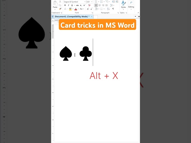 Card tricks in MS word | ms word shorts tricks #msword #tricks #shorts #viral #ytshorts