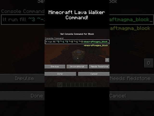 Minecraft lava walker command 🌋🚶‍♂️ #minecraft #gaming #lavawalk