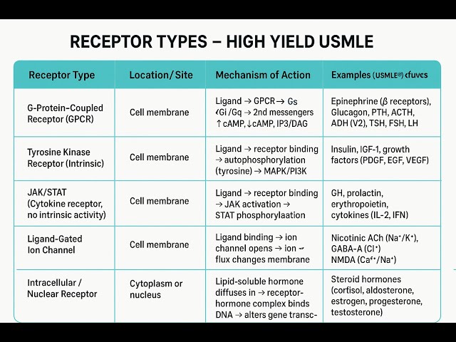 PHYSIOLOGY :CELLULAR RECEPTORS // USMLE STEP 1 podcast