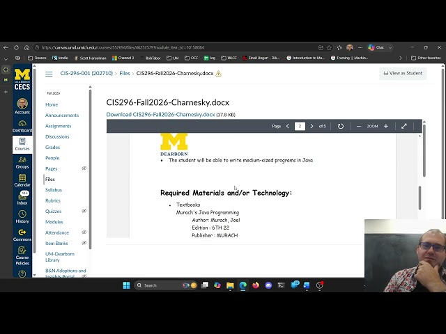 CIS 296 - Java Programming - Fall 2026 - Course Intro