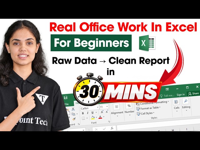 Real Office Work in Excel for Beginners | Convert Raw Data into Clean Report in 30 Minutes
