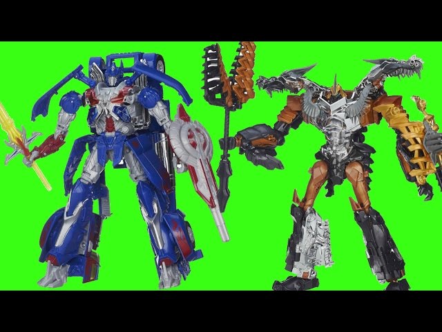 TRANSFORMERS Age of Extinction Leader Class Optimus rides on Grimlock