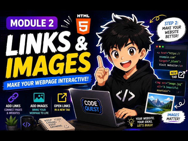 HTML Links & Images 🔗🖼️ | Make Your Webpage Interactive!