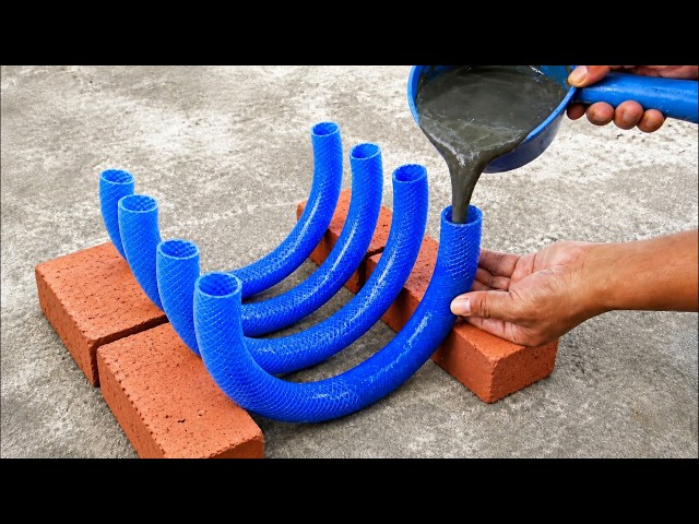 Pouring cement into plastic pipes! Transforming plastic pipes into a million-dollar cement art piece