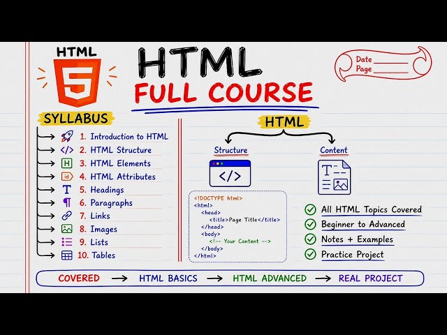 HTML Full Course 2026 | WEB DEVELOPMENT | #html 