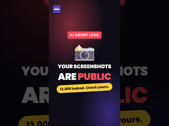 AI Agents Leaked 13,000 Screenshots to Public GitHub #ai  #security