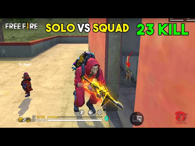 OMG! 23 Kill Solo vs Squad OverPower Ajjubhai Gameplay - Garena Free Fire