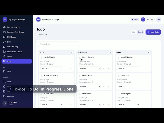 My Project Manager - a free app template you own | Ask2App