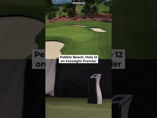 Playing Pebble Beach Hole 12 on a Golf Simulator (Foresight Premier) #shorts