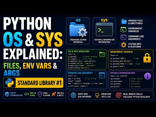 Python os & sys Explained: Files, Env Vars & Args | Standard Library #1