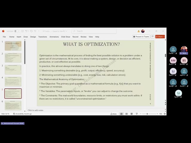 Optimization Techniques 1A