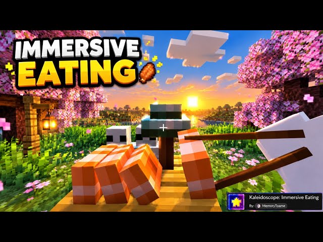 Minecraft Eating Animation Are Crazy! | Kaleidoscope: Immersive Eating Mod Showcase