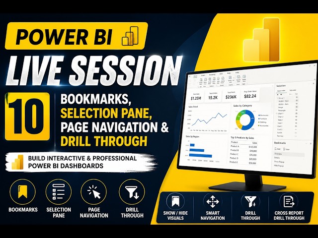 Power BI Live Session 10 | Interactive Dashboards with Bookmarks & Drill Through